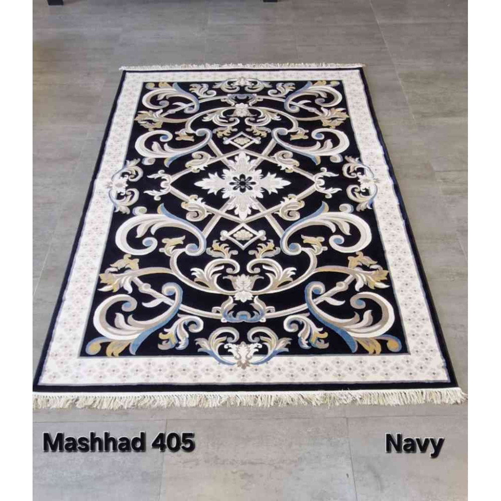 سجاد تركي فرنسي ملكي مشهد 405 كحلي مقاس 100*400