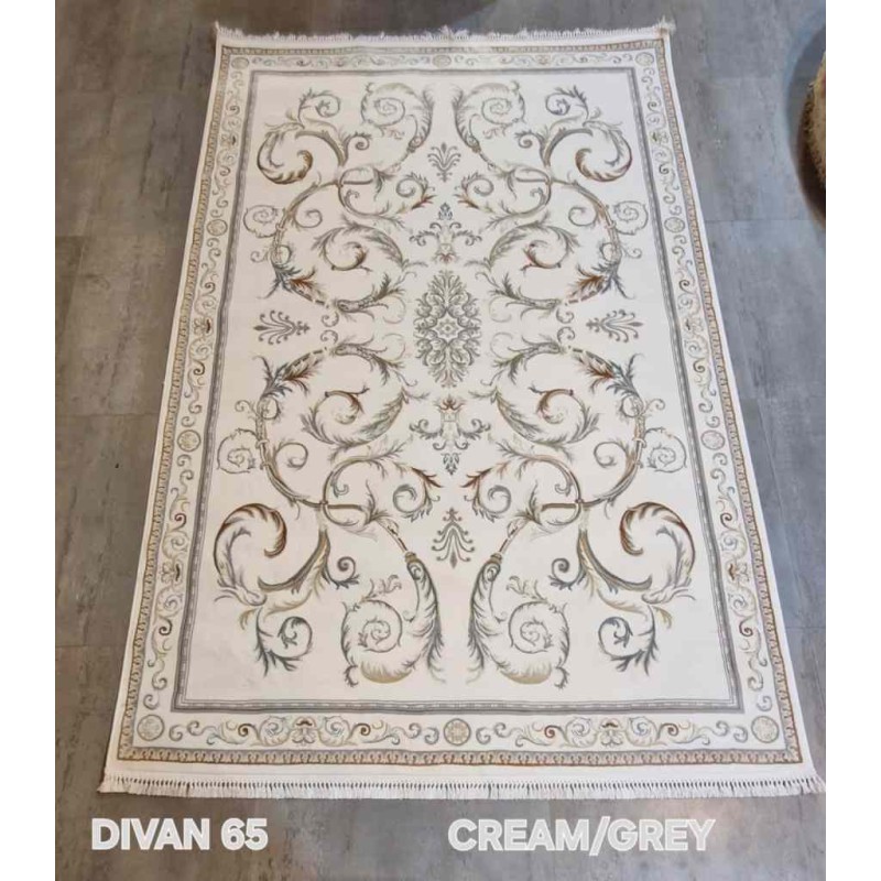 Turkish divan 39465A cream gray Rug Size 400*600