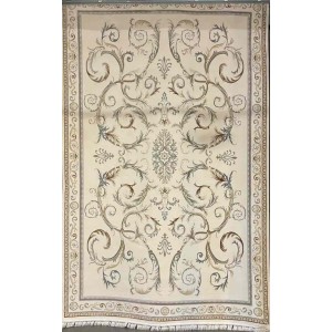 سجاد تركي ديفان 39465A كريم رصاصي مقاس 400*600