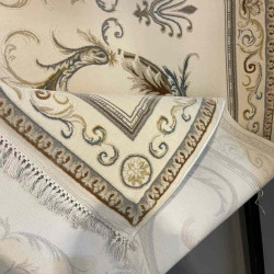 سجاد تركي ديفان 39465A كريم رصاصي مقاس 400*600