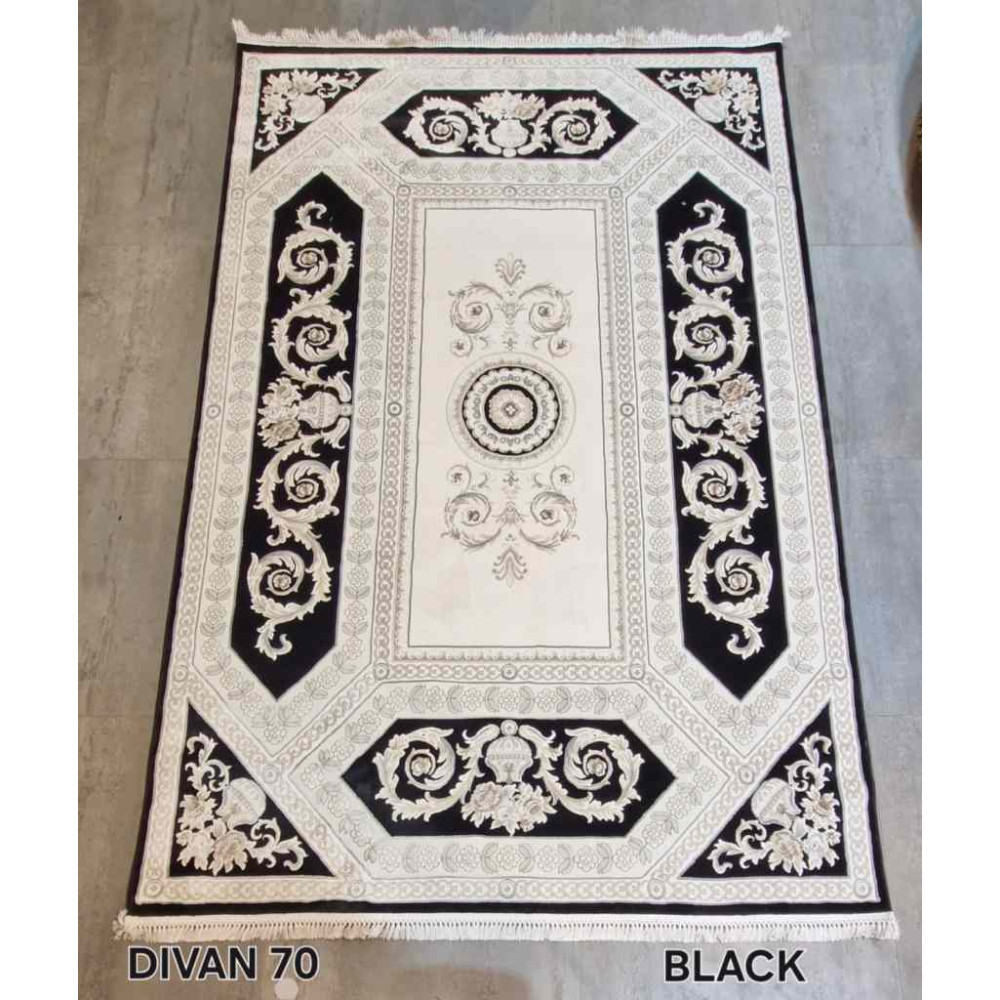 سجاد تركي ديفان 40970A اسود مقاس 400*600