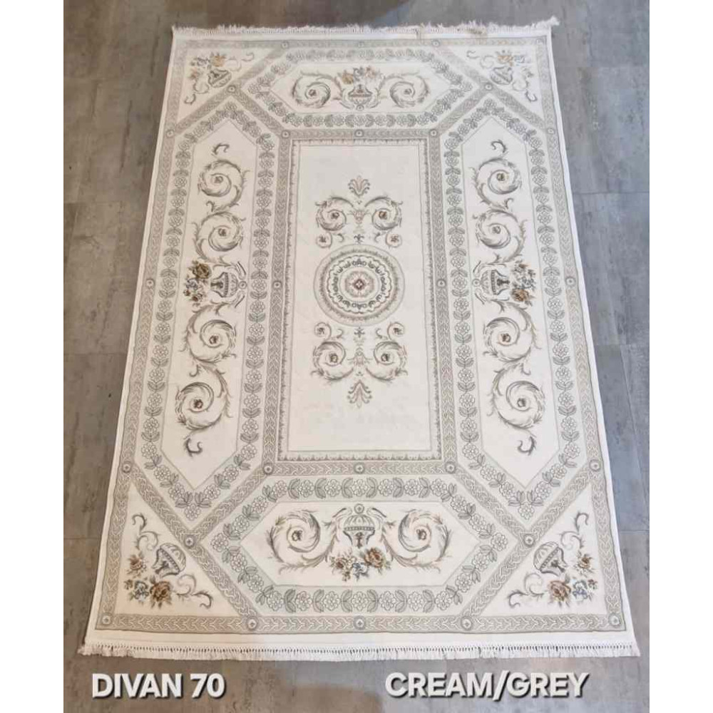سجاد تركي ديفان 40970A كريم رضاصي مقاس 300*500