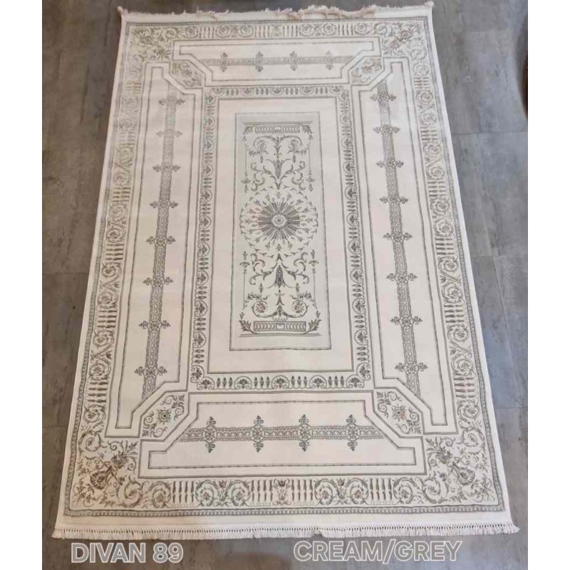 Turkish divan 40989A cream gray Rug Size 400*600