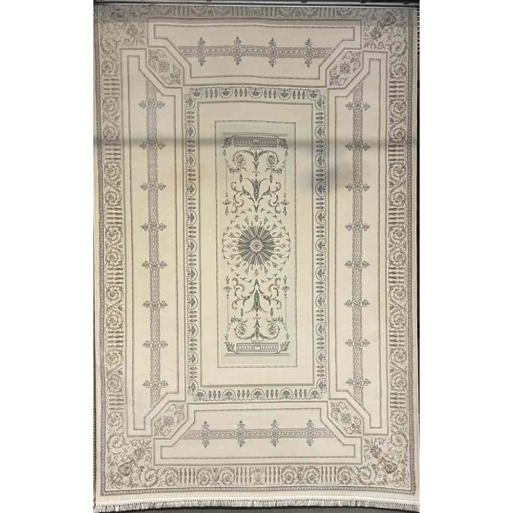 سجاد تركي ديفان 40989A كريم رصاصي مقاس 300*500