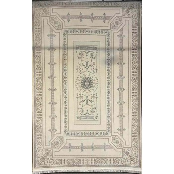 سجاد تركي ديفان 40989A كريم رصاصي مقاس 400*600