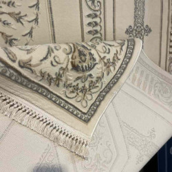 سجاد تركي ديفان 40989A كريم رصاصي مقاس 400*600