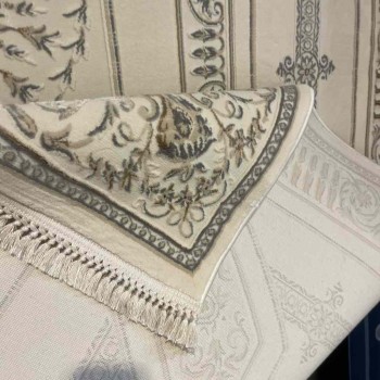 سجاد تركي ديفان 40989A كريم رصاصي مقاس 400*600