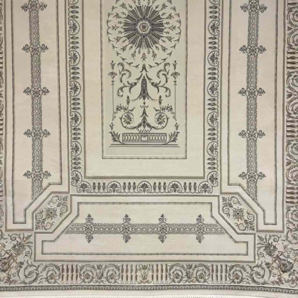 سجاد تركي ديفان 40989A كريم رصاصي مقاس 400*500