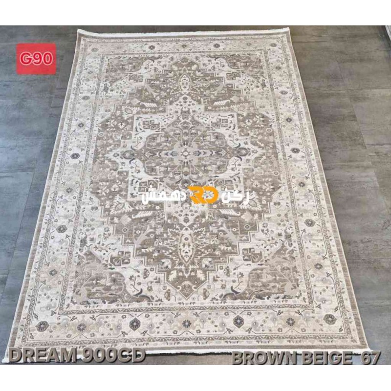Turkish Bohemian Dream 900AB round rug brown and beige size 150*150