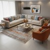 Turkish Bohemian rugs EMPIRE KO80A BEIGE ANTHRACITE Size 100*200