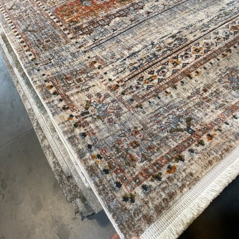 Turkish Bohemian rugs EMPIRE KO80A BEIGE ANTHRACITE Size 50*80