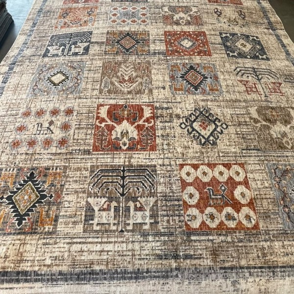 Turkish Bohemian rugs EMPIRE O307G beige multi ROSE Size 150*220