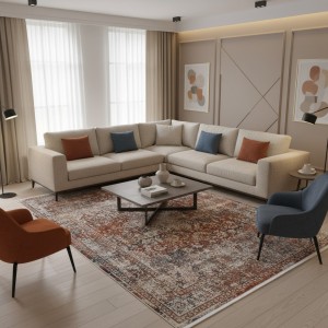 سجاد بوهيمي تركي امبيرا KO59A بيج مولتي مقاس 50*80