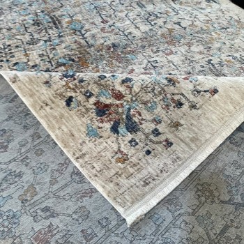 سجاد بوهيمي تركي امبيرا KP73A كريم سماوي غامق مقاس 50*80