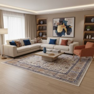 سجاد بوهيمي تركي امبيرا KP75A كريم بيج غامق مقاس 300*400