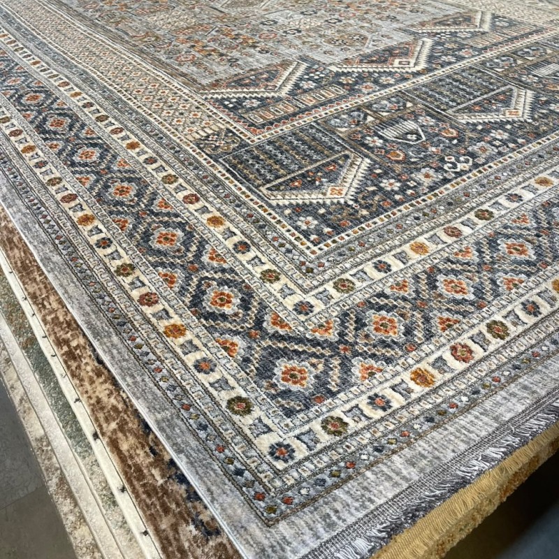 Turkish Bohemian rugs EMPIRE KO75A Light gray multi Size 100*200