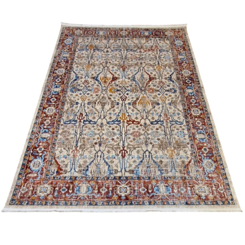 سجاد بوهيمي تركي امبيرا KP77A كريم احمر مقاس 150*220