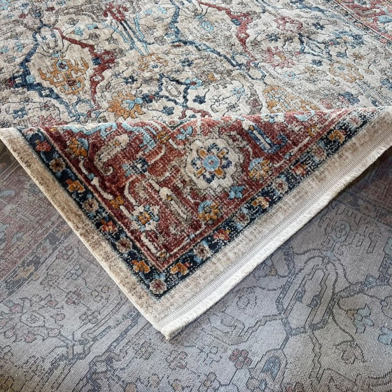 سجاد بوهيمي تركي امبيرا KP77A كريم احمر مقاس 150*220