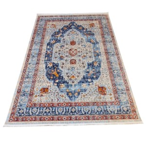 سجاد بوهيمي تركي امبيرا KP81B كريم سماوي غامق مقاس 50*80