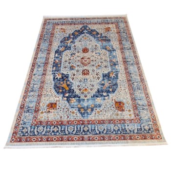 سجاد بوهيمي تركي امبيرا KP81B كريم سماوي غامق مقاس 50*80