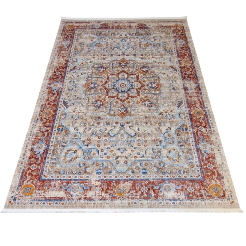 سجاد بوهيمي تركي امبيرا KP82C كريم احمر مقاس 100*300