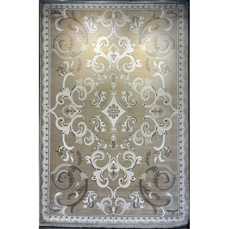 Turkish rug joud French pattern 39207A cream beige round size 150*150