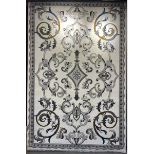 Turkish rug joud French pattern 39207A cream round size 150*150