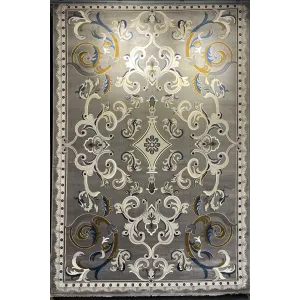 Turkish rug joud French pattern 39207A gray round size 150*150