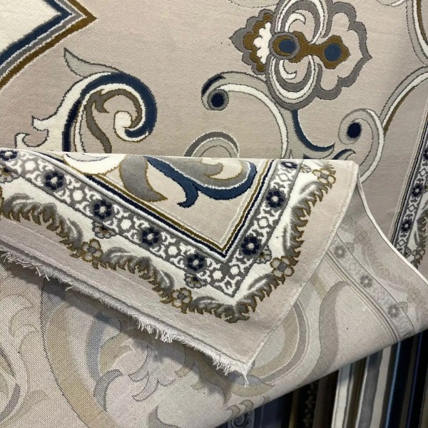 Turkish rug joud French pattern 39207A light gray size 400*600