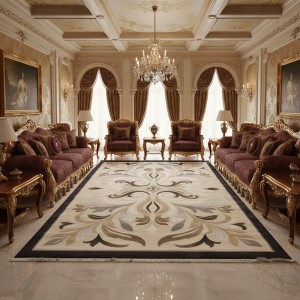 سجاد المصممين لارا تركي 42762A كريم اسود مقاس 80*150