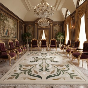 سجاد المصممين لارا تركي 42762A كريم اخضر مقاس 300*400