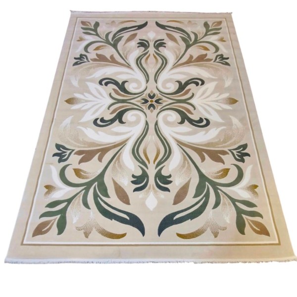 LARA Turkish Designer Rugs 42762A CREAM GREEN size 200*300