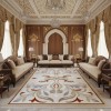 LARA Turkish Designer Rugs 42762A CREAM TERRA size 100*200