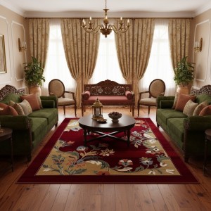 سجاد المصممين مايسترو تركي OL424A عنابي مقاس 80*150