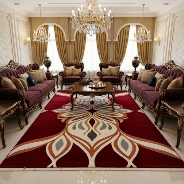 MAESTRO Turkish Designer Rugs OL426A ROSE BURGUNDY size 100*300