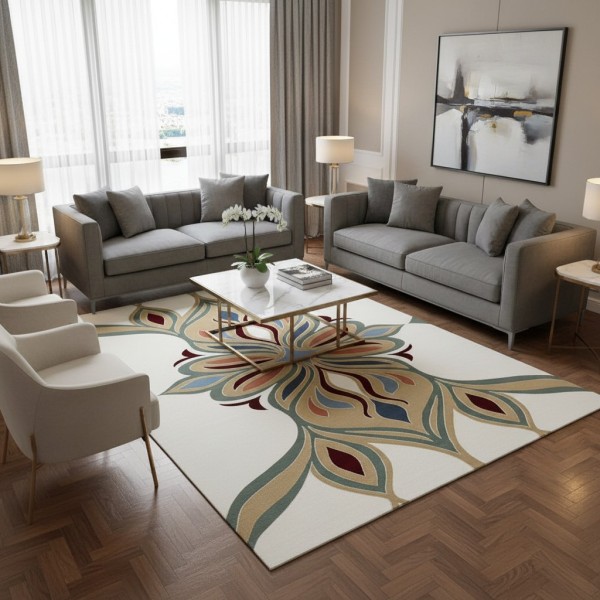 سجاد المصممين مايسترو تركي OL426A ابيض مقاس 250*350