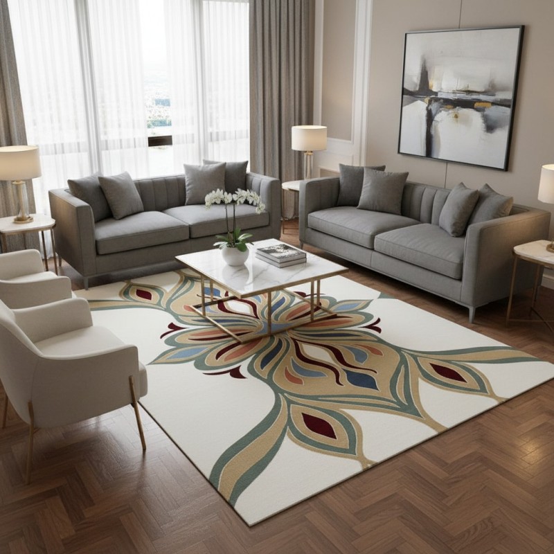 سجاد المصممين مايسترو تركي OL426A ابيض مقاس 100*200