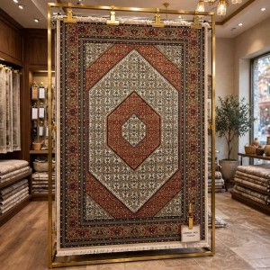 Turkish Bukhara QUADRA Afghani Rug KR64B BEIGE BROWN Size 150*220