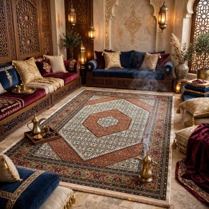 Turkish Bukhara QUADRA Afghani Rug KR64B BEIGE BROWN Size 150*220