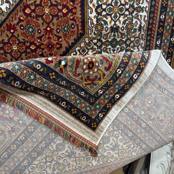 Turkish Bukhara QUADRA Afghani Rug KR64B BEIGE BROWN Size 150*220