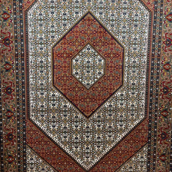 Turkish Bukhara QUADRA Afghani Rug KR64B BEIGE BROWN Size 150*220