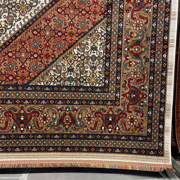 Turkish Bukhara QUADRA Afghani Rug KR64B BEIGE BROWN Size 150*220