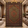 Turkish Bukhara QUADRA Afghani Rug KR64B GREEN NAVY Size 80*150