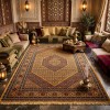 Turkish Bukhara QUADRA Afghani Rug KR64B YELLOW BROWN Size 80*150