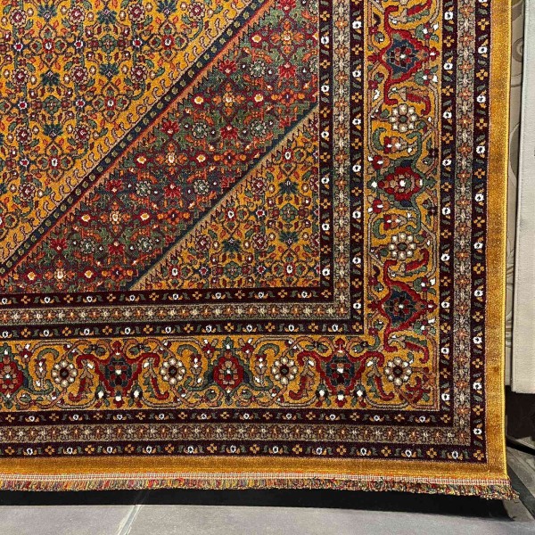 Turkish Bukhara QUADRA Afghani Rug KR64B YELLOW BROWN Size 80*150