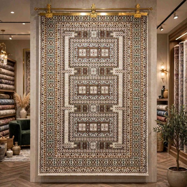 Turkish Bukhara QUADRA Afghani Rug KR67B beige BROWN Size 300*400