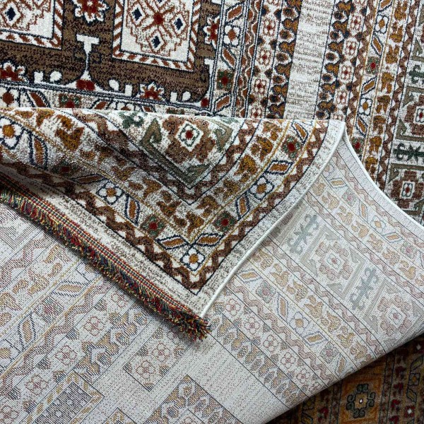 Turkish Bukhara QUADRA Afghani Rug KR67B beige BROWN Size 300*400