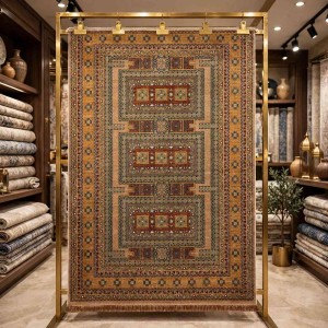 سجاد تركي بخارى كوادر افغاني KR67B بني تيلا مقاس 100*300