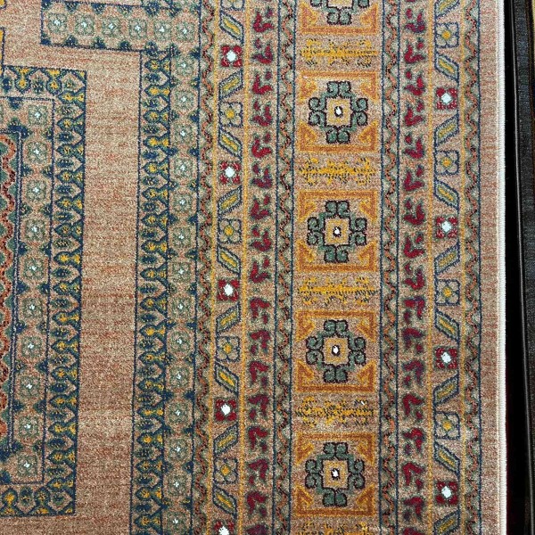 Turkish Bukhara QUADRA Afghani Rug KR67B BROWN TILE Size 100*300