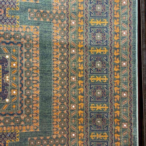 Turkish Bukhara QUADRA Afghani Rug KR67B green navy Size 300*500